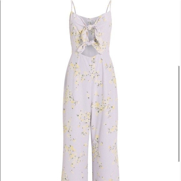Intermix Floral Octavia Lilac Jumpsuit Size 2 - Picture 2 of 13